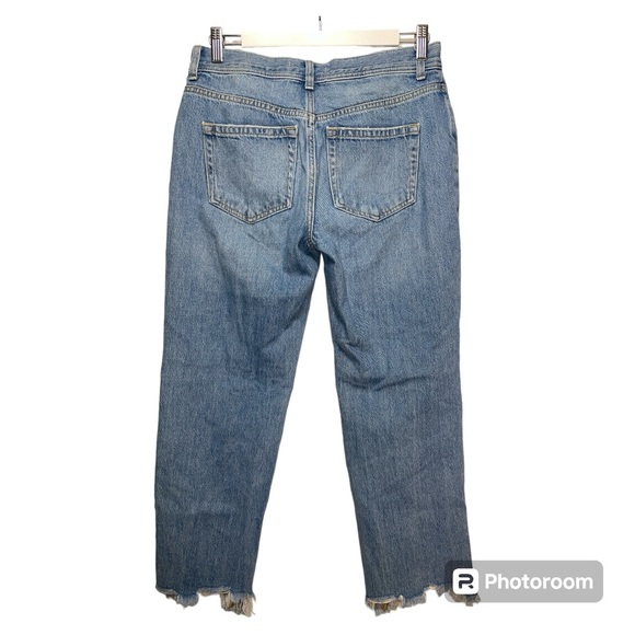 Free People We The Free Mid Rise Straight Leg Distressed Maggie Cropped Jeans 27 - Picture 4 of 13